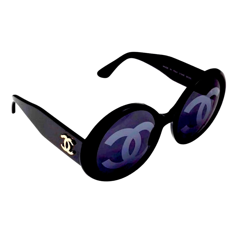 Chanel Vintage 1993 Runway Black CC Logo Lens Editorial Oversized Sunglasses - Picture 17 of 17